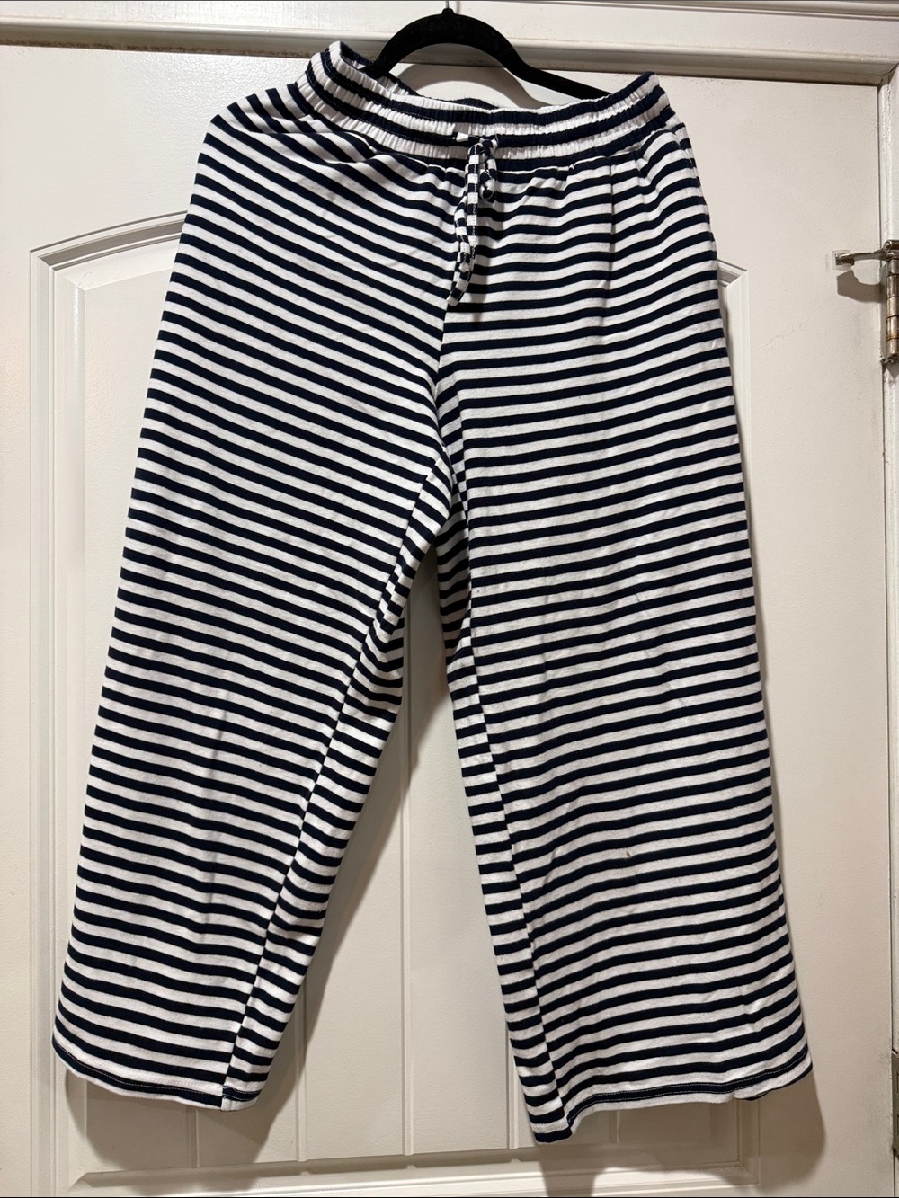 Lulu Mac.  Navy and White Striped Pants